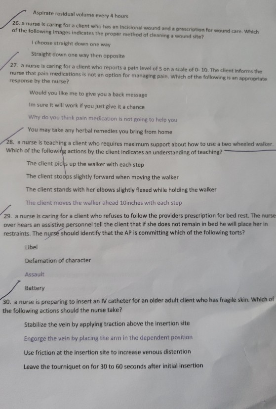 Solved Aspirate residual volume every 4 hours 26. a nurse is