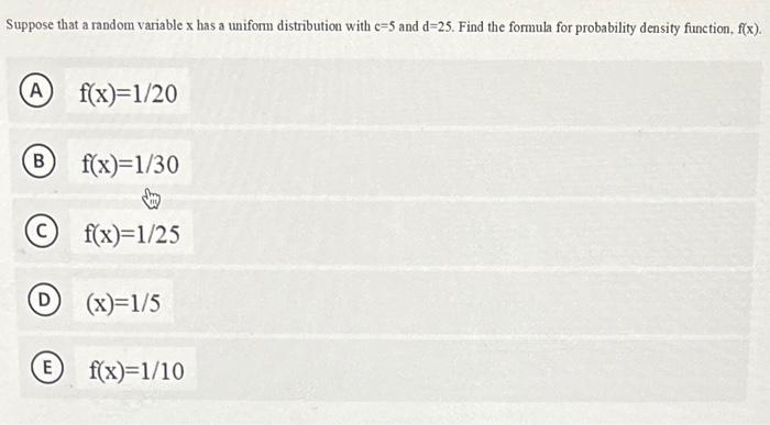 Solved Suppose That A Random Variable X Has A Uniform | Chegg.com