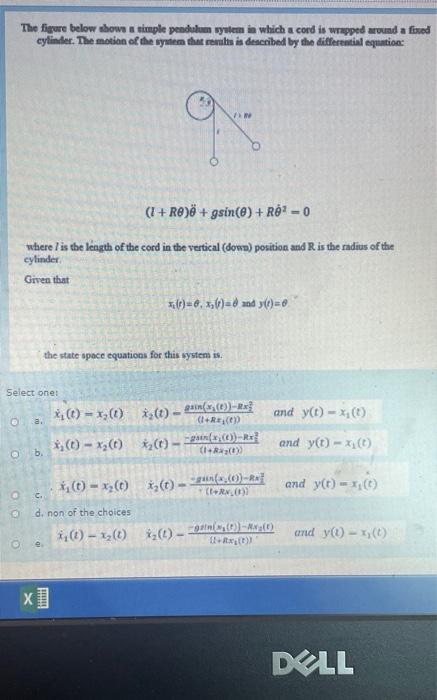 Solved The Figure Below Shows A Simple Pendulum System In | Chegg.com