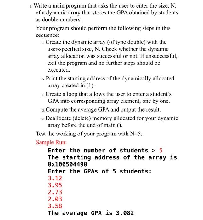 Solved 1. Write a main program that asks the user to enter | Chegg.com