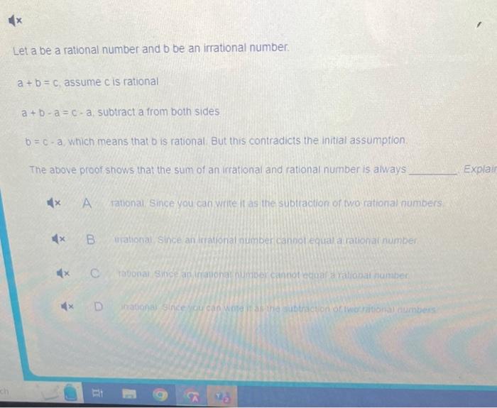 Solved Let A Be A Rational Number And B Be An Irrational | Chegg.com