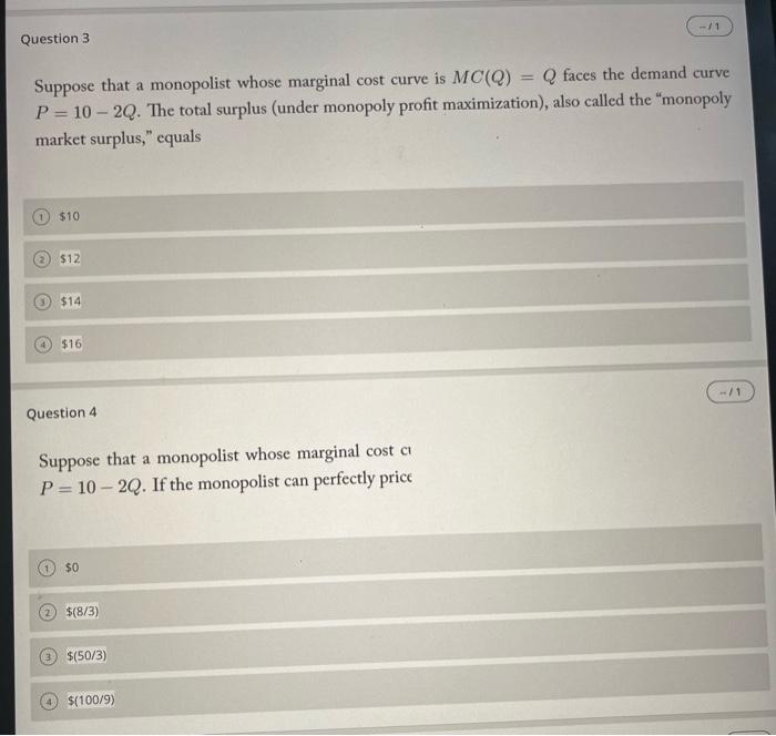 Solved Suppose that a monopolist whose marginal cost curve | Chegg.com