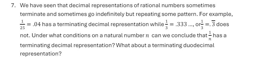 Solved We have seen that decimal representations of rational | Chegg.com