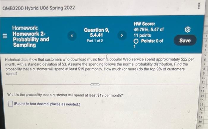 Solved BO QMB3200 Hybrid 106 Spring 2022 Homework: Homework | Chegg.com