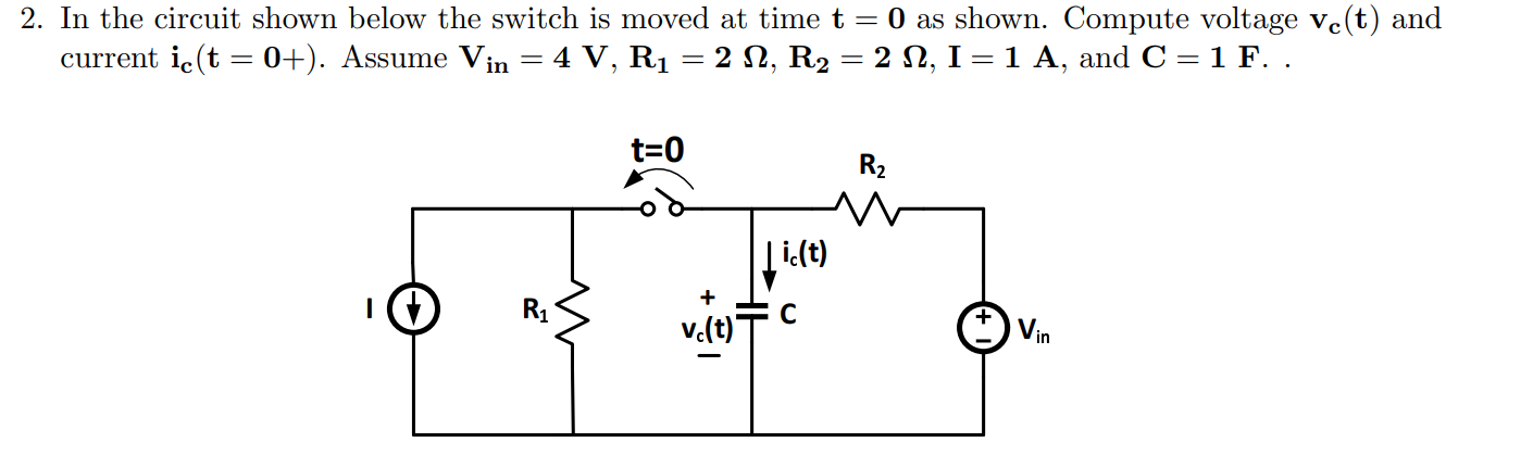 In ﻿the circuit shown below the switch is ﻿moved at | Chegg.com