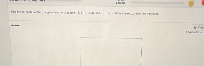 Solved Find the perimeter of the triangle whose vertices are | Chegg.com