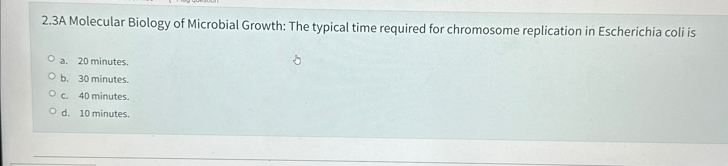 Solved 2.3A Molecular Biology of Microbial Growth: The | Chegg.com