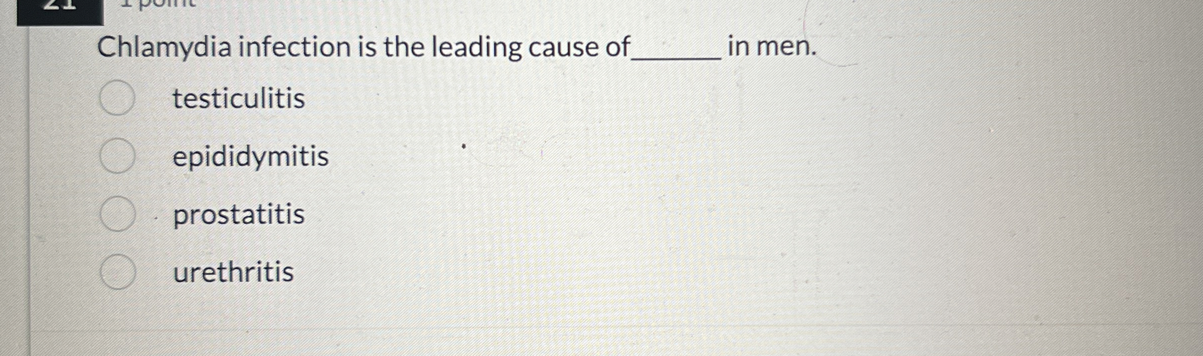 Chlamydia infection is the leading cause of ﻿in | Chegg.com