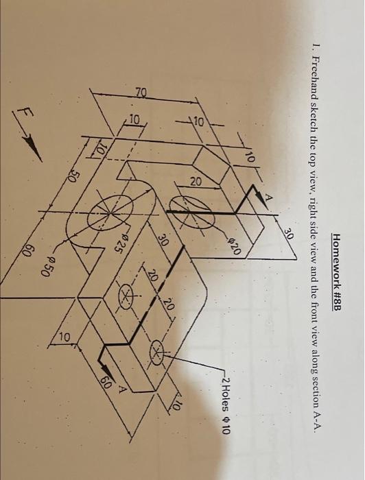 Solved PLEASE DRAW ALL VIEWS FRONT RIGHT SIDE AND TOP VIEW | Chegg.com