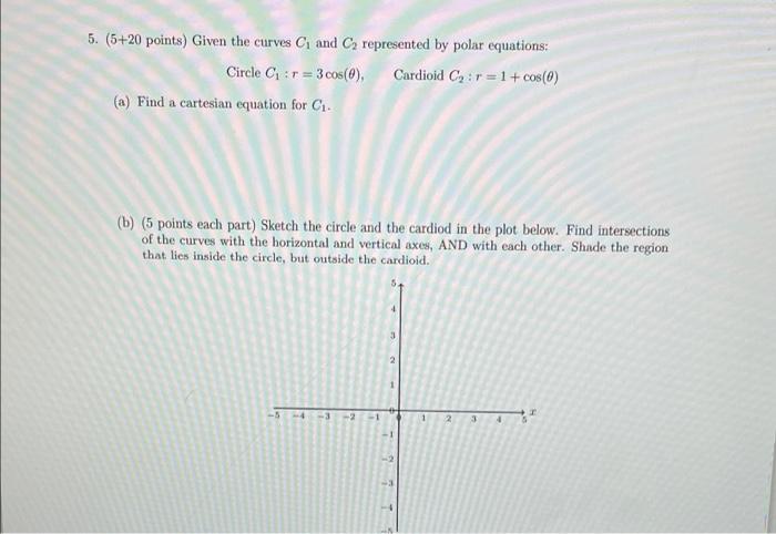 Solved 5. (5+20 points) Given the curves C and C, | Chegg.com