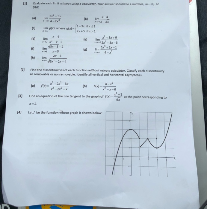 Solved Evaluate each limit without using a calculator. Your | Chegg.com