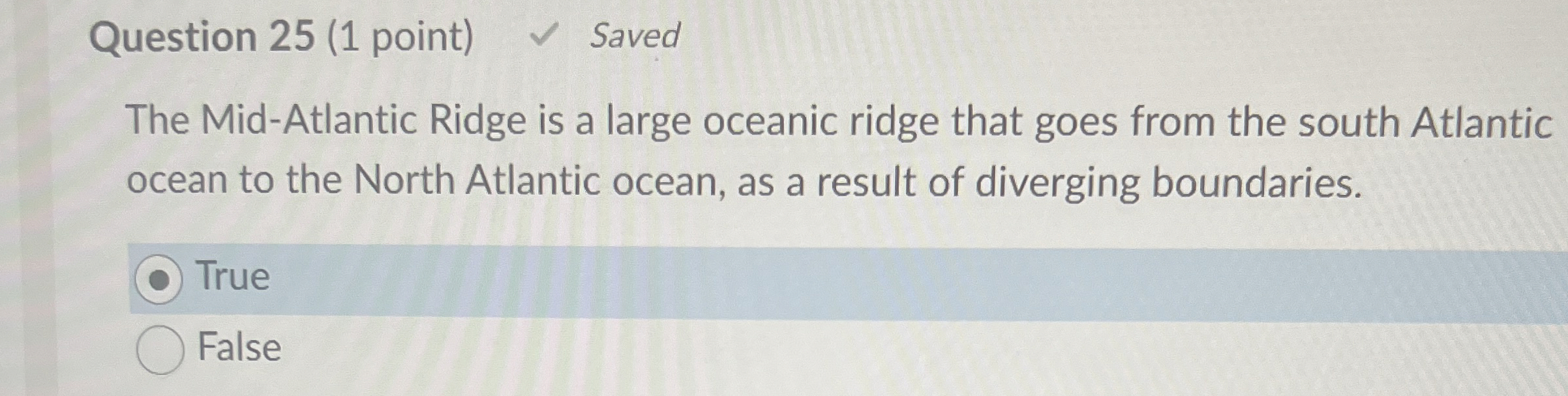 Solved Question 25 (1 ﻿point) ﻿SavedThe Mid-Atlantic Ridge | Chegg.com