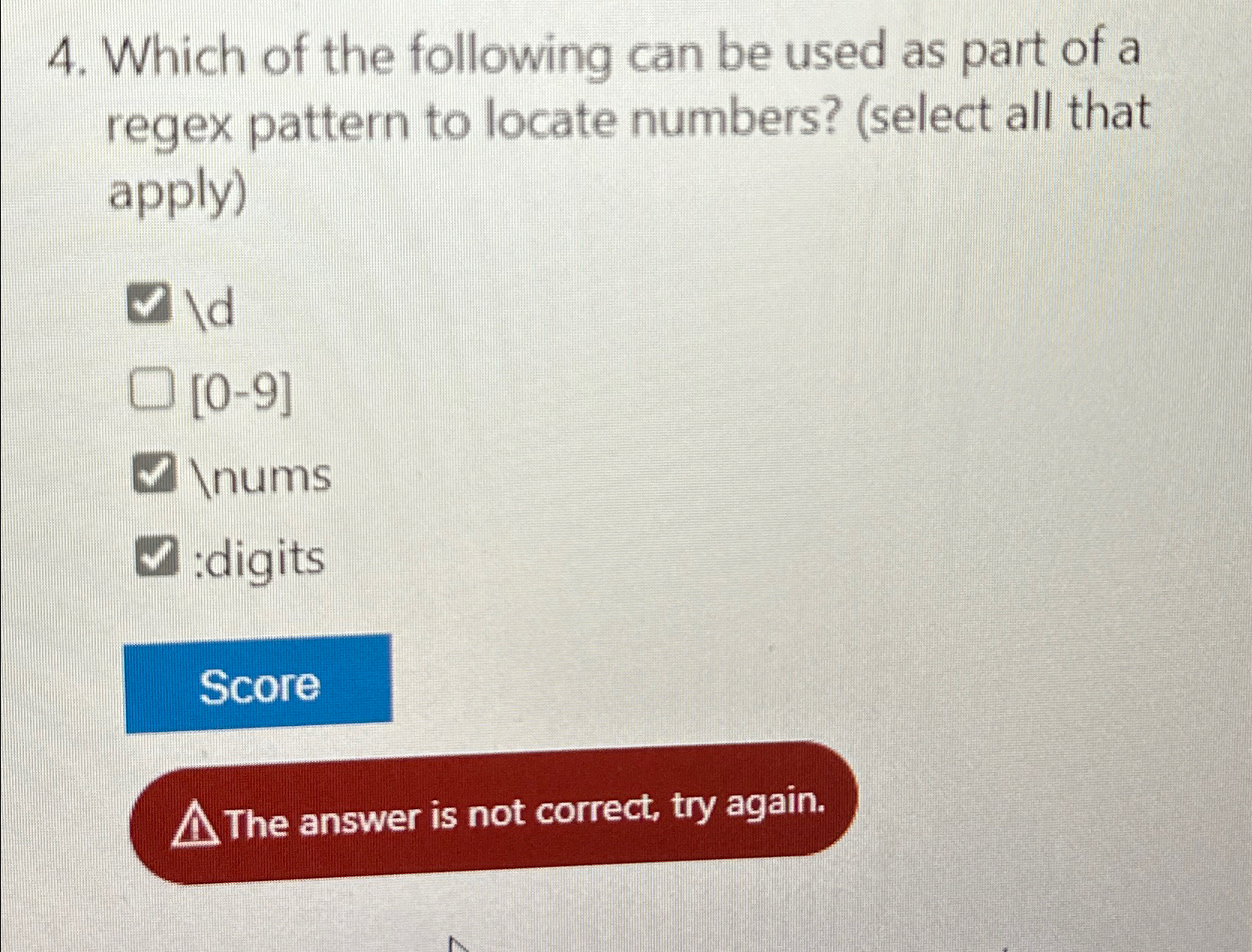 Solved Which of the following can be used as part of a regex | Chegg.com