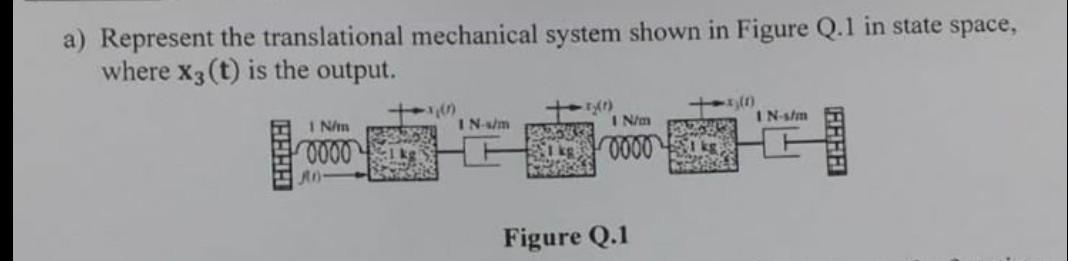 Solved A) Represent The Translational Mechanical System | Chegg.com