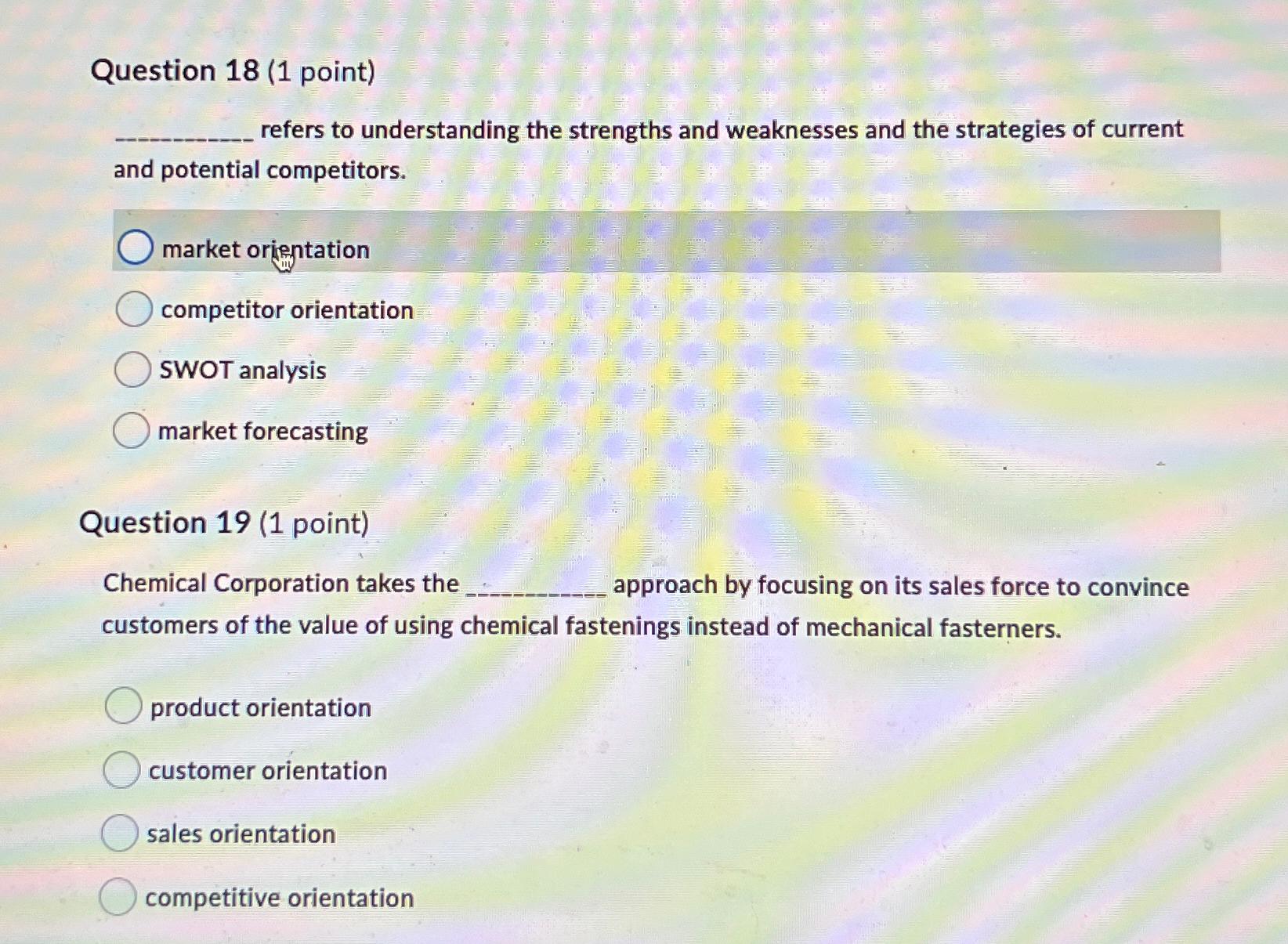 Solved Question 18 (1 ﻿point)refers to understanding the | Chegg.com