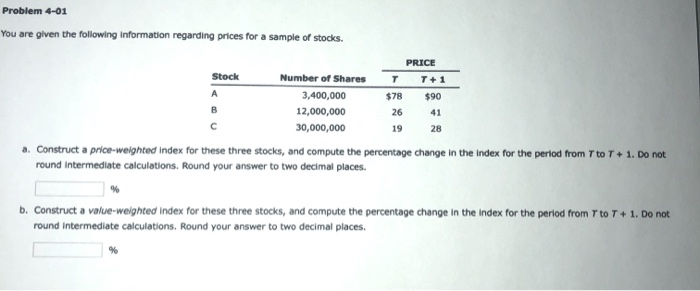 Solved Problem 4-01 You are given the following information | Chegg.com