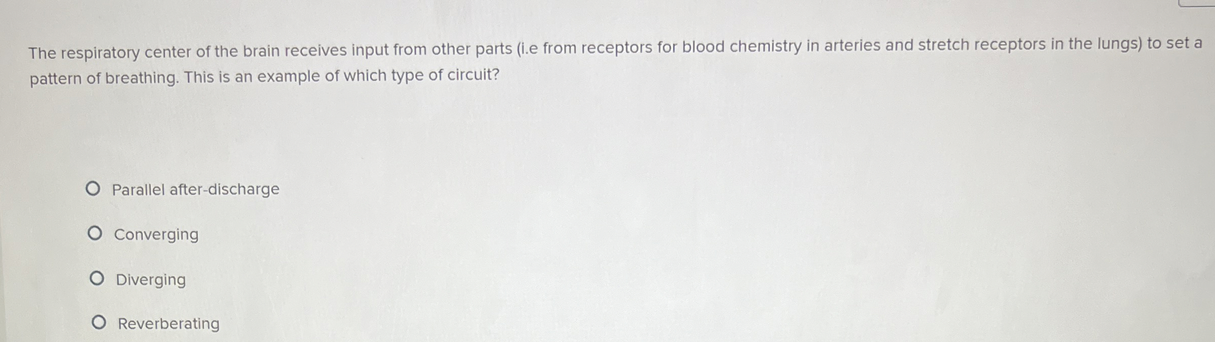 Solved The respiratory center of the brain receives input | Chegg.com 