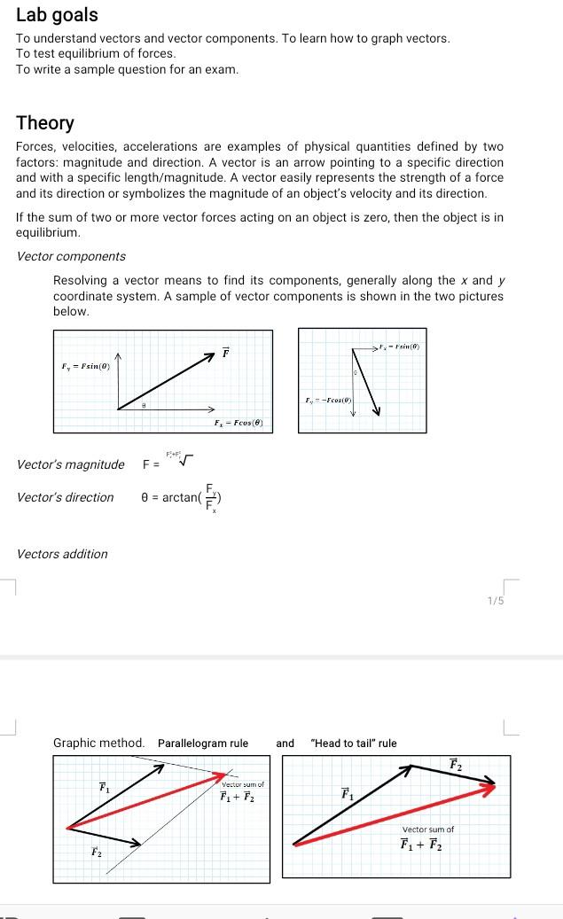 Solved Lab goals To understand vectors and vector | Chegg.com