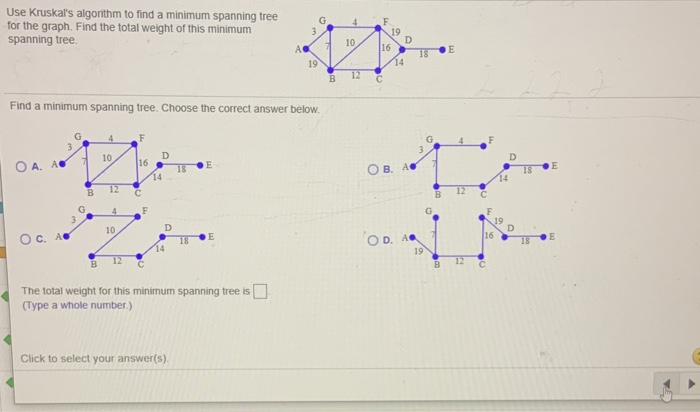 Solved 4 Use Kruskal's algorithm to find a minimum spanning | Chegg.com