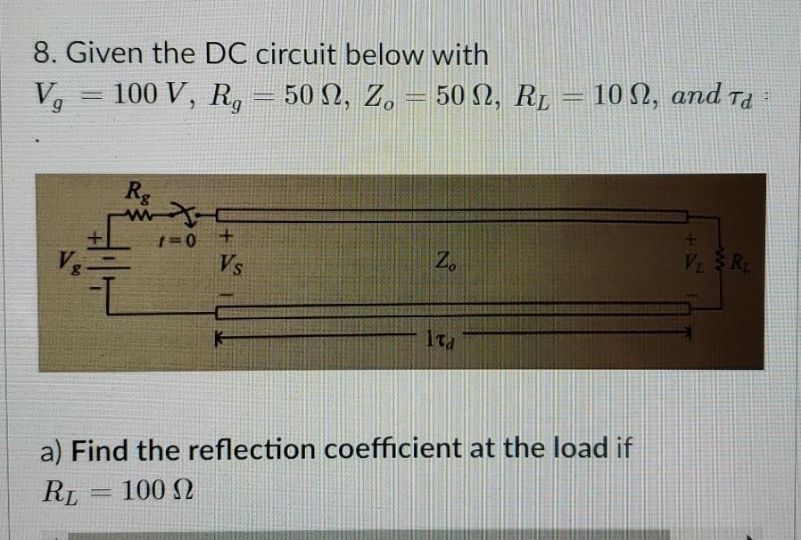 Solved 8 Given The Dc Circuit Below With V 100 V R 50 Chegg Com