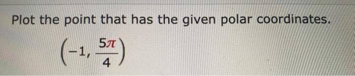 Solved Plot the point that has the given polar coordinates. | Chegg.com