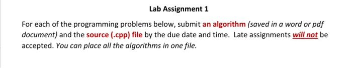Solved Lab Assignment 1 For each of the programming problems | Chegg.com