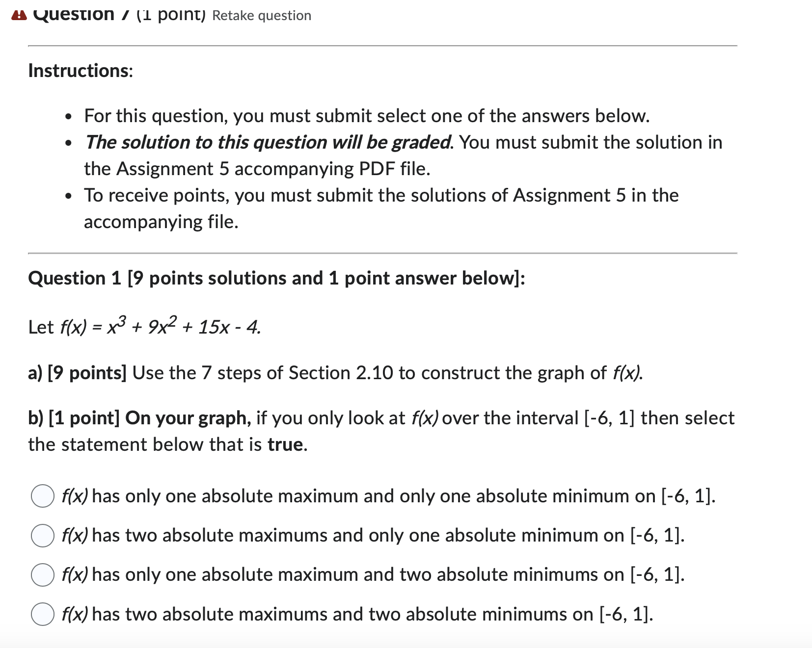 Solved Instructions:For this question, you must submit | Chegg.com