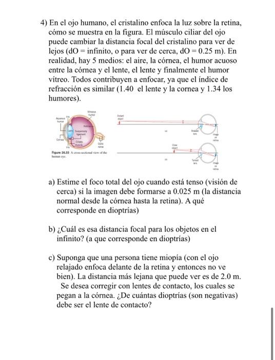 the lens focuses light onto the retina by