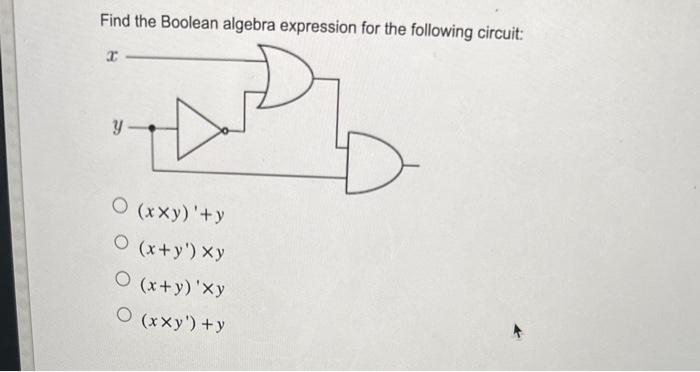 Solved Find the Boolean algebra expression for the following | Chegg.com