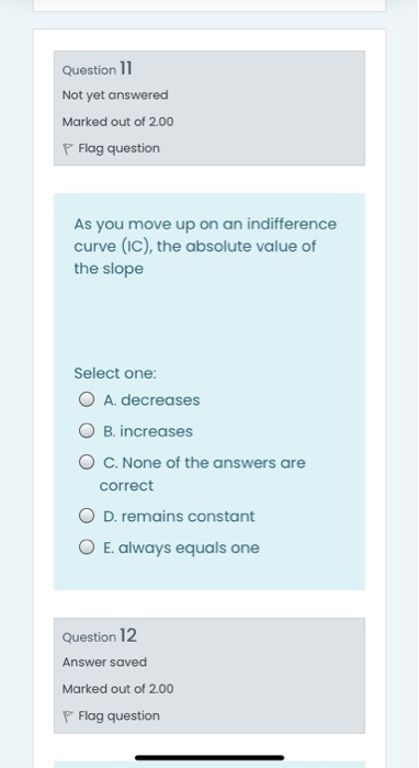 Solved Question 11 Not yet answered Marked out of 2.00 Flag | Chegg.com