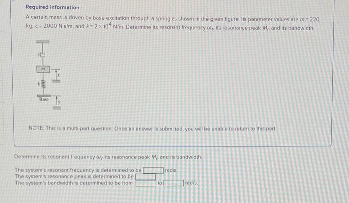 Solved Required informetion A certain moss is driven by base | Chegg.com
