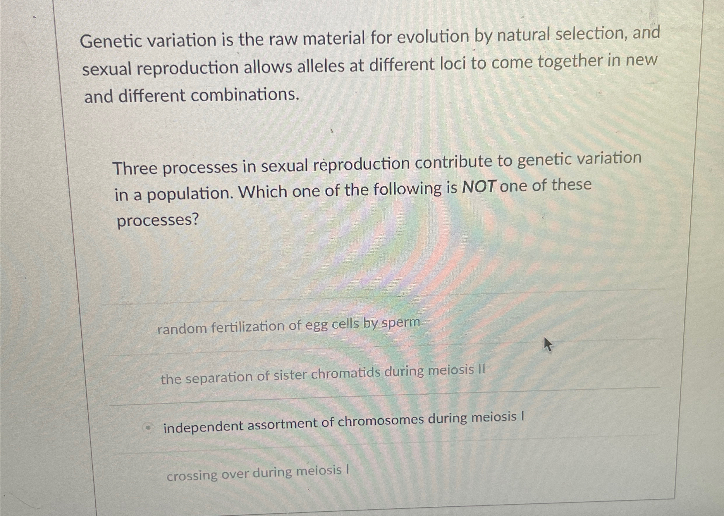 Solved Genetic variation is the raw material for evolution | Chegg.com