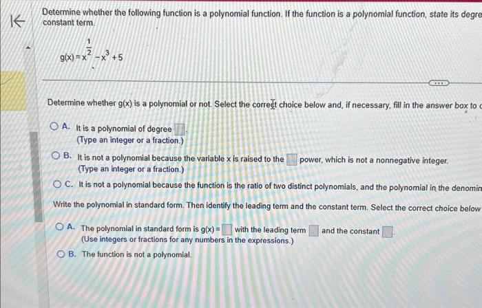 Solved Determine whether the following function is a | Chegg.com