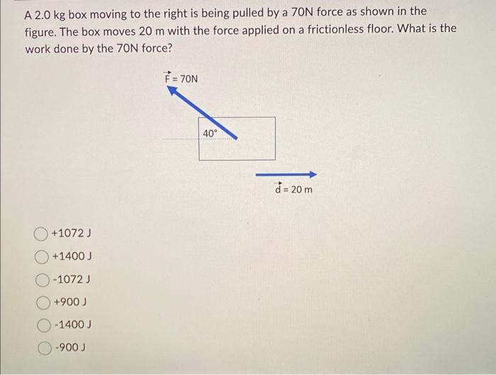 Solved A 2.0 kg box moving to the right is being pulled by a | Chegg.com