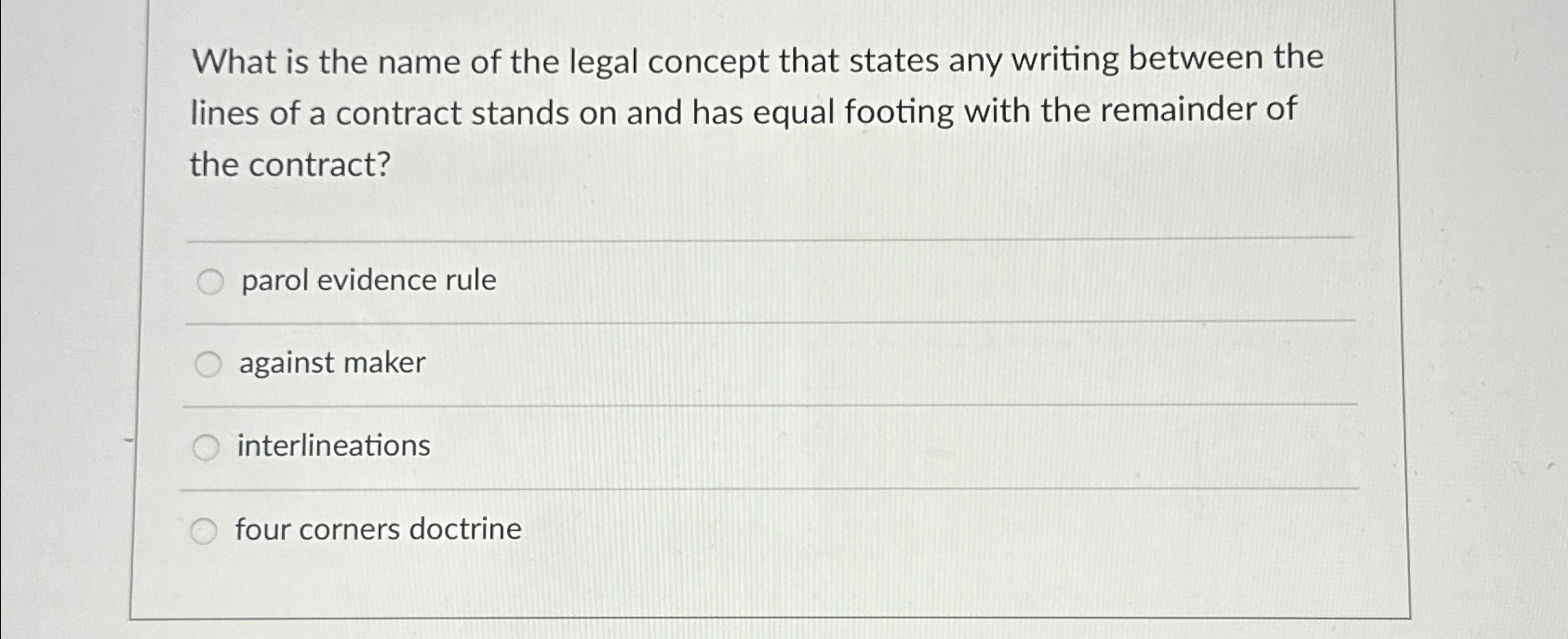 Solved What is the name of the legal concept that states any