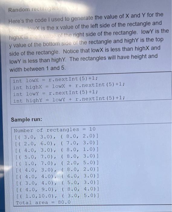 Heres the code I used to generate the value of \( X \) and \( Y \) for the Dinint Low \( X \) is the \( X \) value of the le