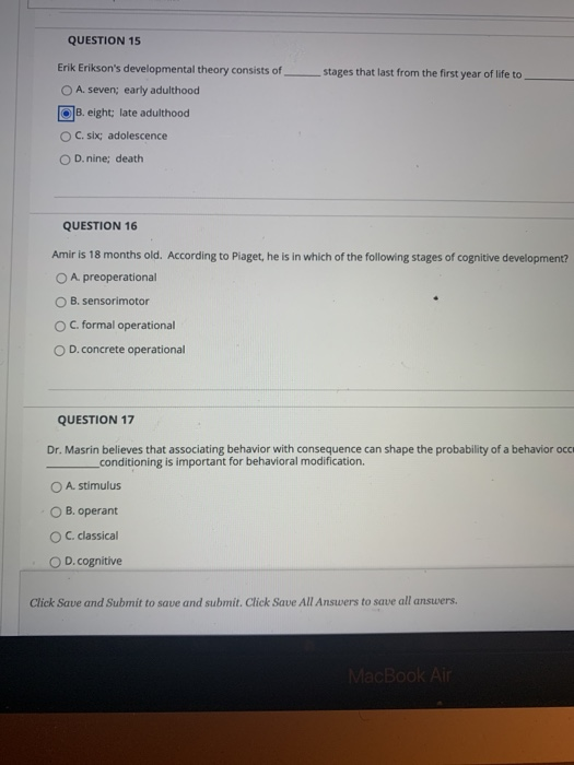 Solved QUESTION 15 stages that last from the first year of Chegg