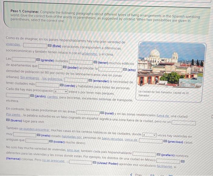paso-1-completar-complete-the-following-paragraphs-chegg
