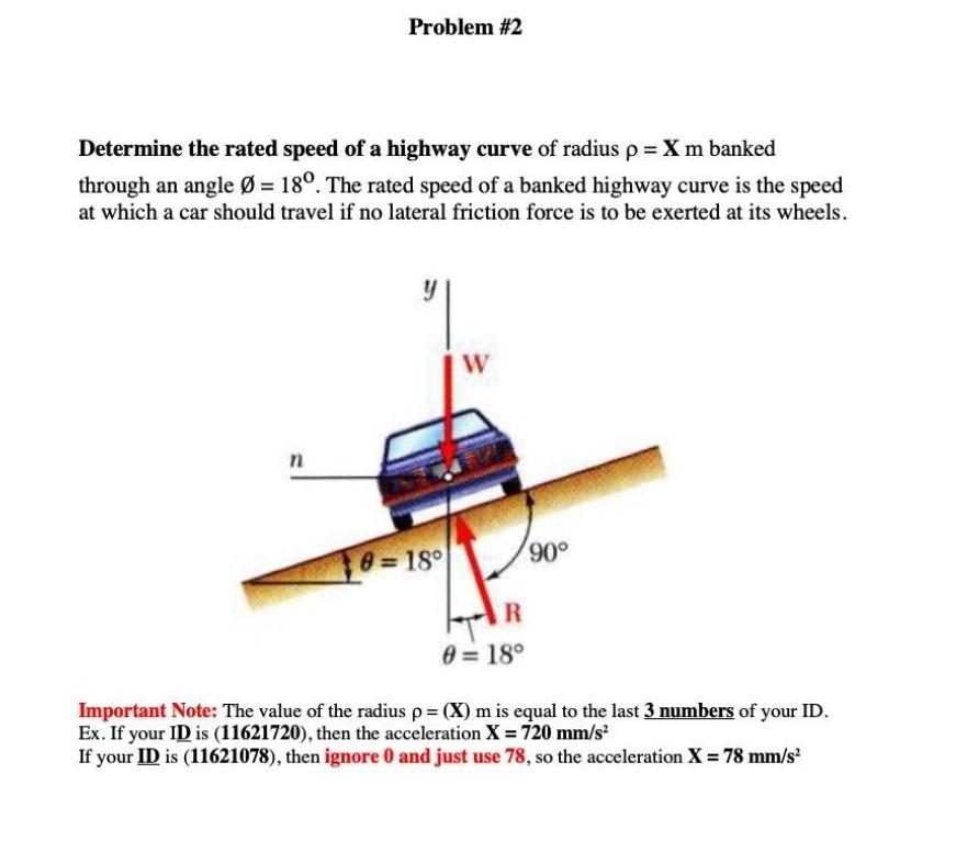 Solved Problem #2 Determine the rated speed of a highway | Chegg.com