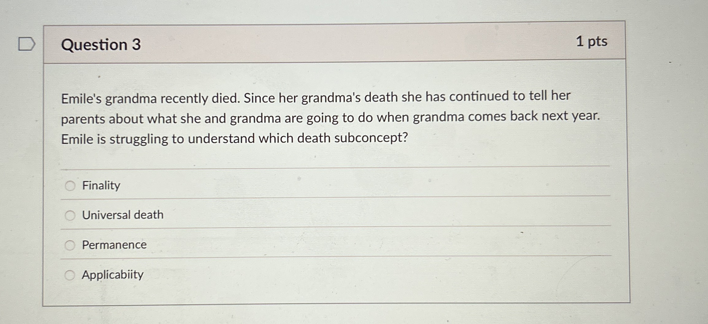 Solved Question 31 ﻿ptsEmile's grandma recently died. Since