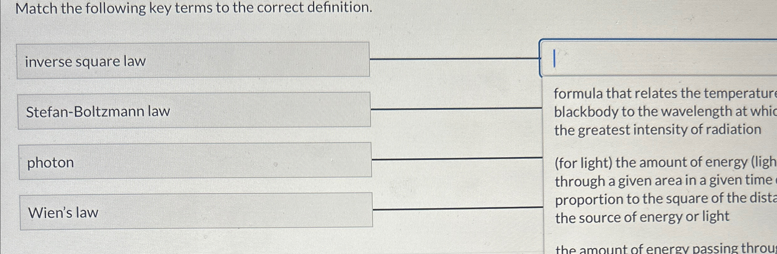 Solved Match the following key terms to the correct | Chegg.com
