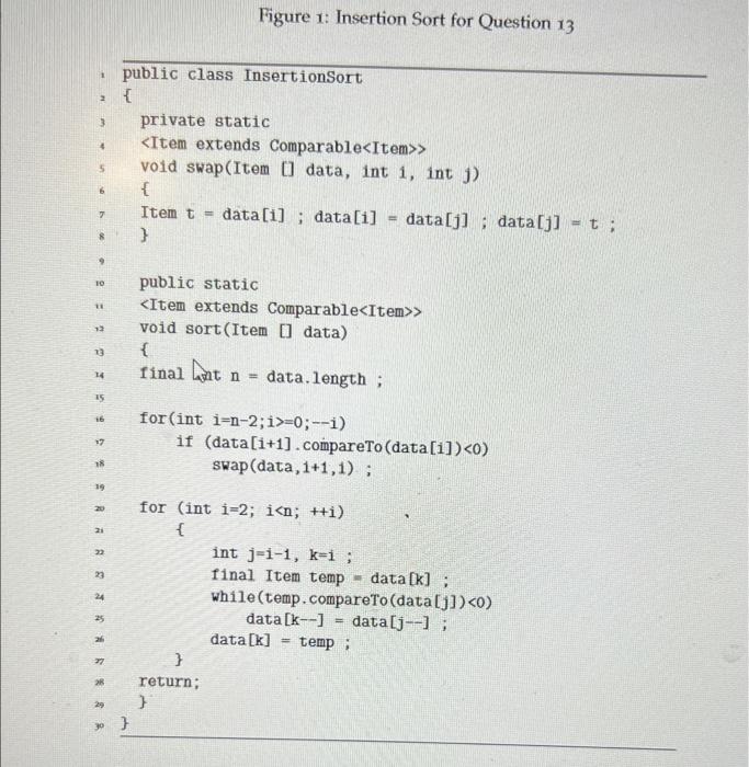 Solved Figure 1: Insertion Sort for Question 133. A function | Chegg.com