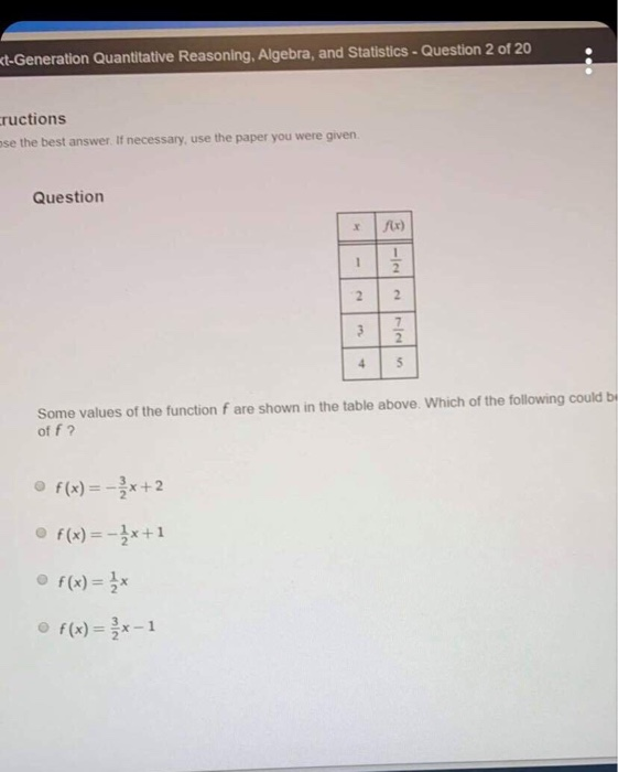 Solved Generation Quantitative Reasoning Algebra And Chegg Com