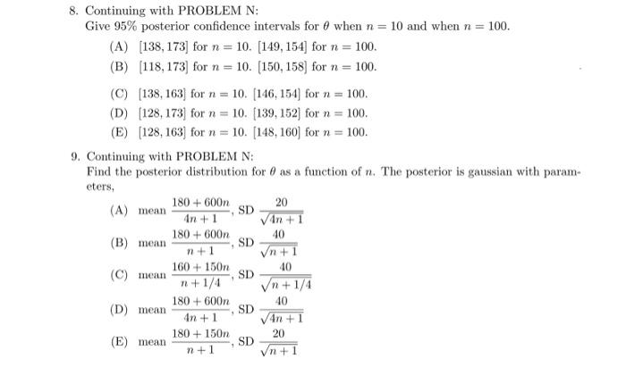 Solved 4. PROBLEM N: A random sample of n students is drawn | Chegg.com