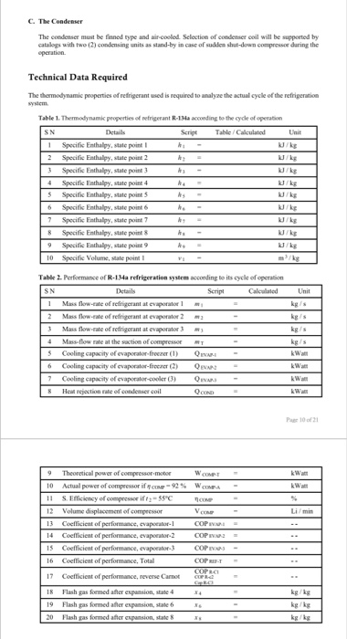 Filling Up the Values: The Refrigeration Plant The | Chegg.com