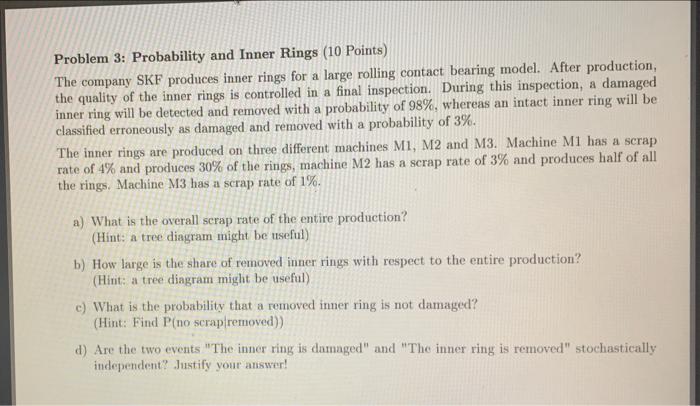 Solved Problem 3: Probability and Inner Rings (10 Points) | Chegg.com
