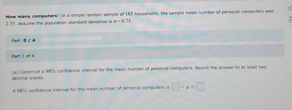 Solved al How many computers? In a simple random sample of | Chegg.com