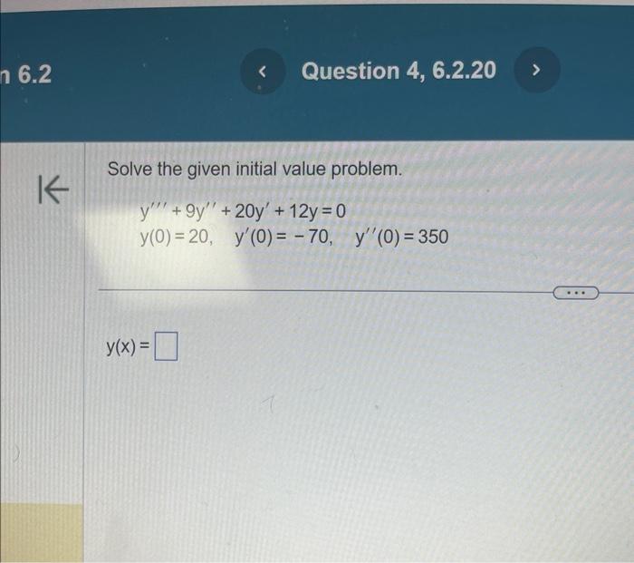 Solved Solve the given initial value problem. | Chegg.com