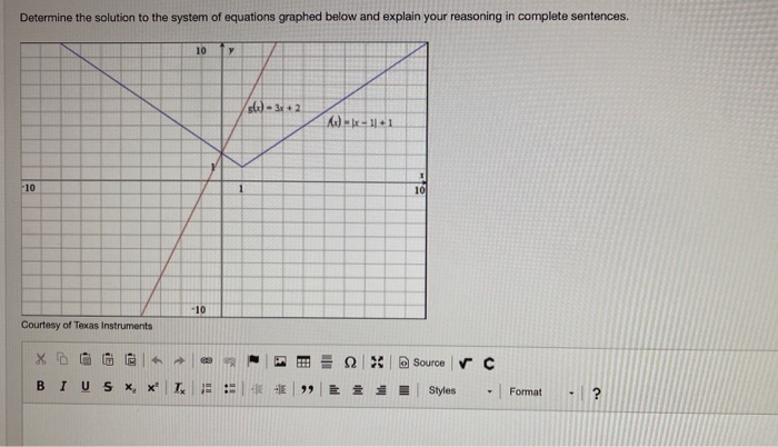Solved Determine the solution to the system of equations | Chegg.com