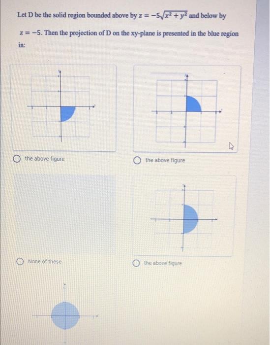 Solved Let D be the solid region bounded above by z = -5/x2 | Chegg.com